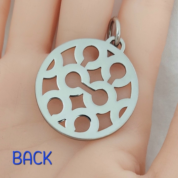 COACH Authentic Round Silver C Optic Metal Tag Hangtag Fob Pendant Excellent - Picture 2 of 3